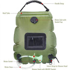 Solar Shower Bag 20L – Portable Outdoor Camping Solar Heated Shower