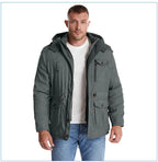 LZLLTT Men’s Winter Parka Jacket – Warm Fleece-Lined Outdoor Cotton Padded Coat