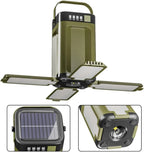 Multifunctional 4-Leaf Foldable Camping Lantern – Solar Rechargeable Outdoor Emergency Light
