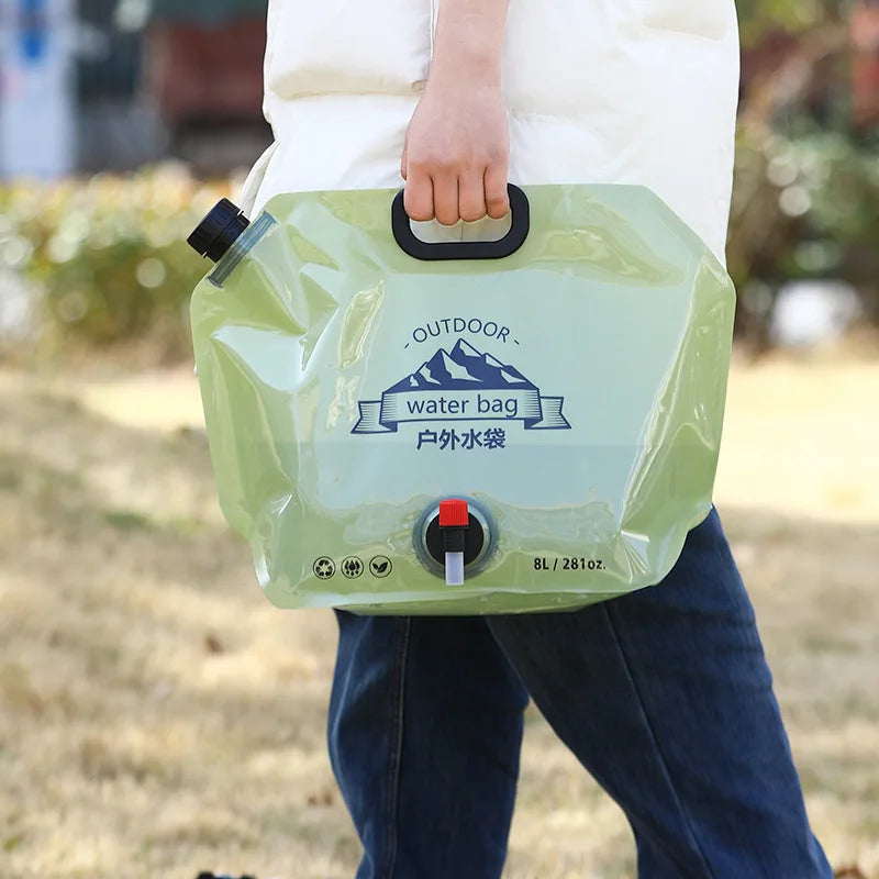 8L Large Capacity Outdoor Folding Water Bag – Portable Camping Water Storage Solution