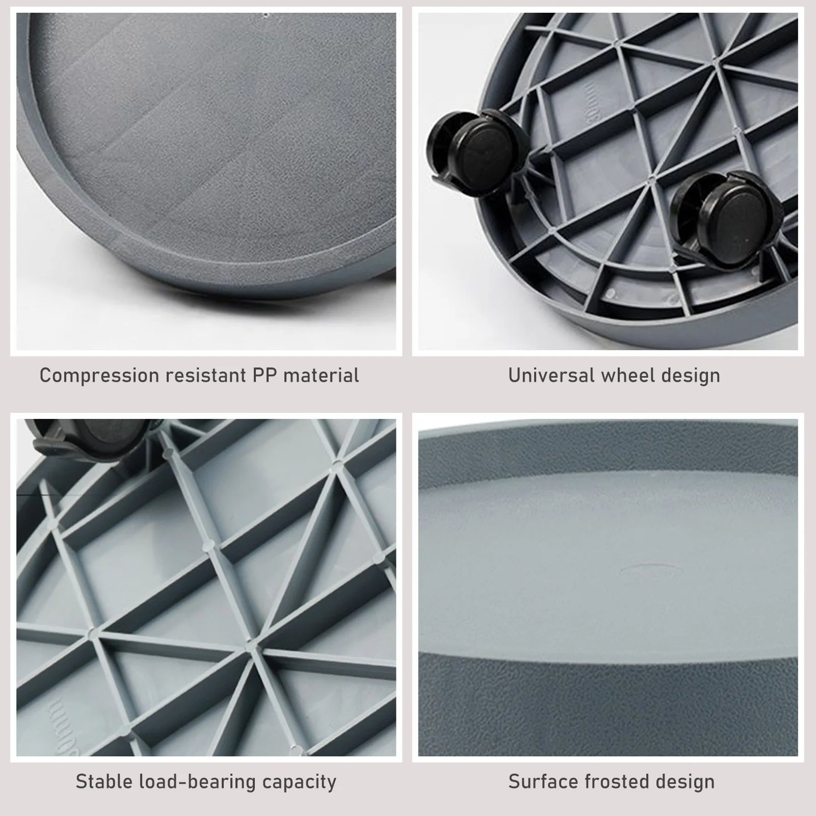 Round Movable Flower Pot Stand Tray with Wheels Heavy Duty Planter Bonsai Pot Mobile Tray Multifunctional Flower Disc Base