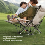 Folding Recliner Portable Camping Chair with Adjustable Backrest – Cotton-Filled Seat Outdoor Beach & Fishing Chair