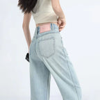 Female Light Blue High Waisted Jeans Pants