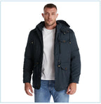 LZLLTT Men’s Winter Parka Jacket – Warm Fleece-Lined Outdoor Cotton Padded Coat