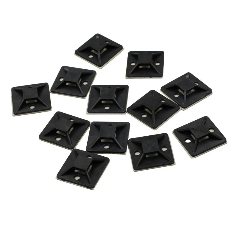10 PCS Self-Adhesive Cable Tie Mounts – Removable Wire Clips for Home, Office & Car