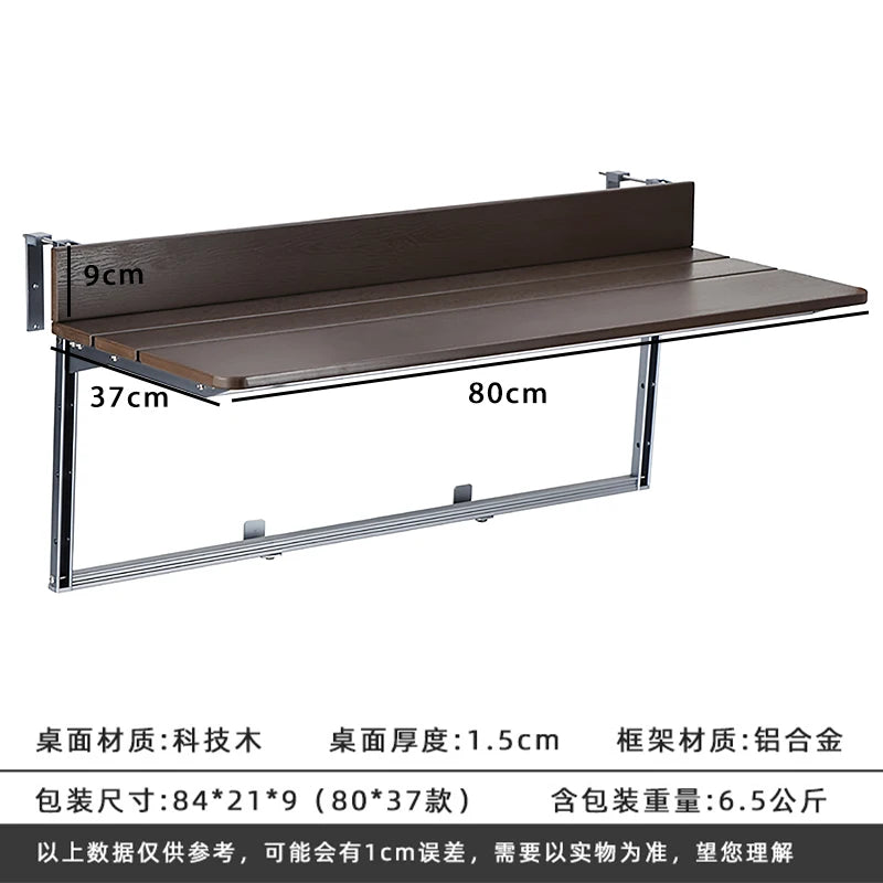 Space Saving Adjustable Height Folding Balcony Table – Hanging Railing Desk for Small Spaces