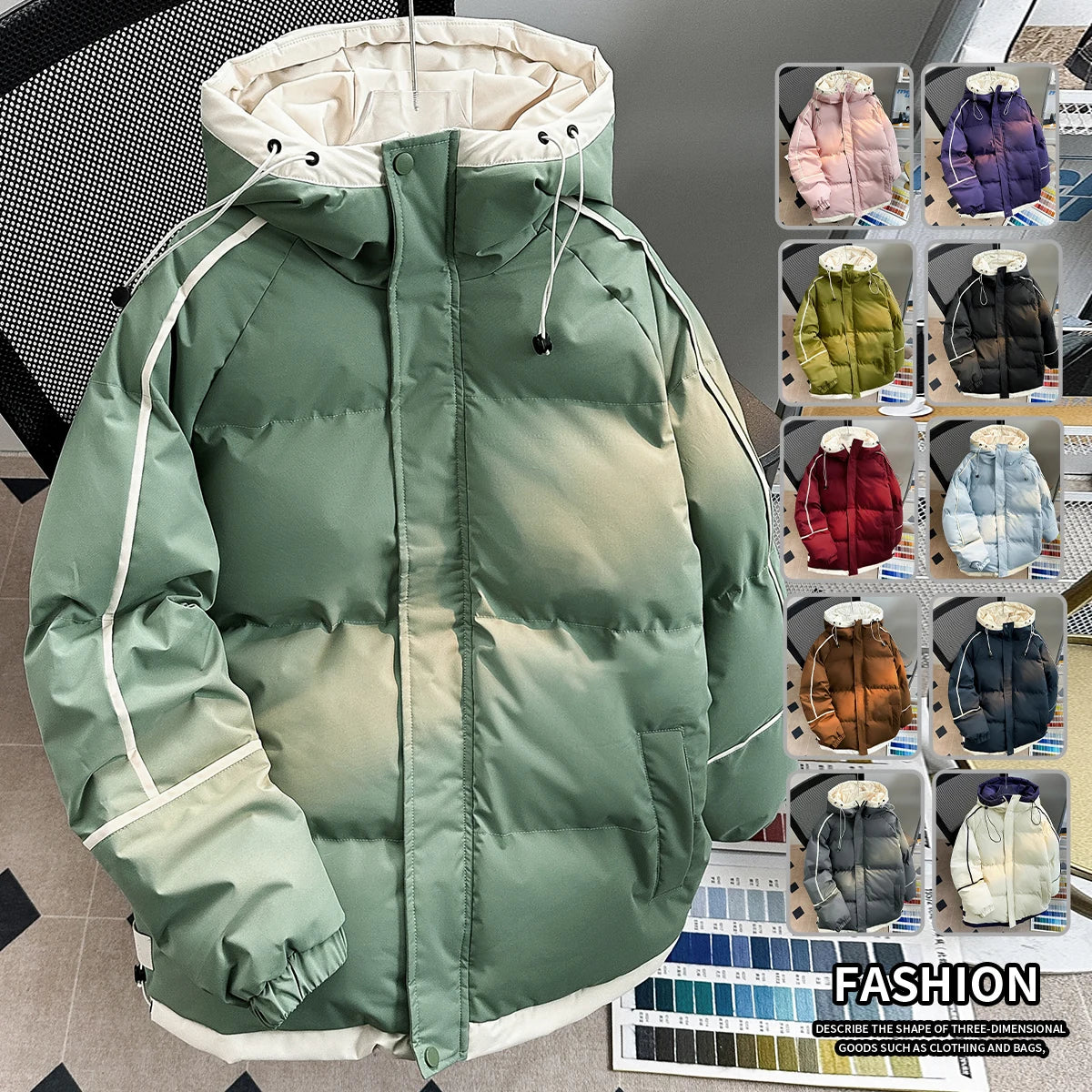 Men’s Winter Down Jacket – Thick Warm White Duck Down Puffer Coat with Hood, Windproof & Cold-Proof