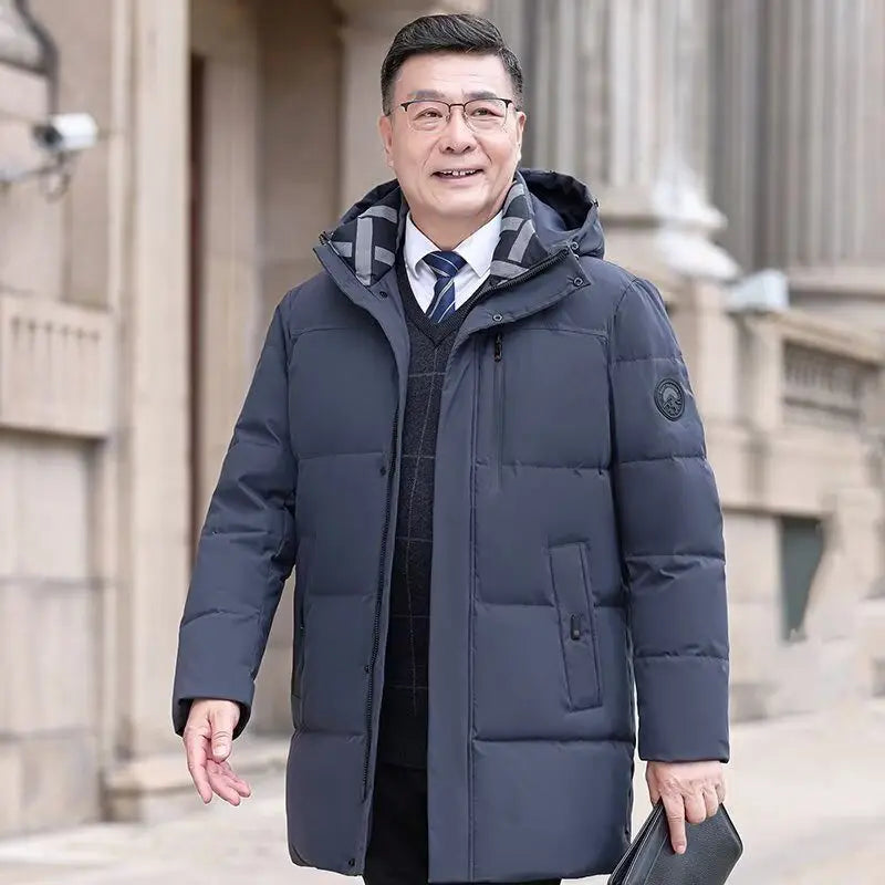 Men’s Hooded Parka – Thick Winter Cotton Jacket, Waterproof & Windproof Long Coat