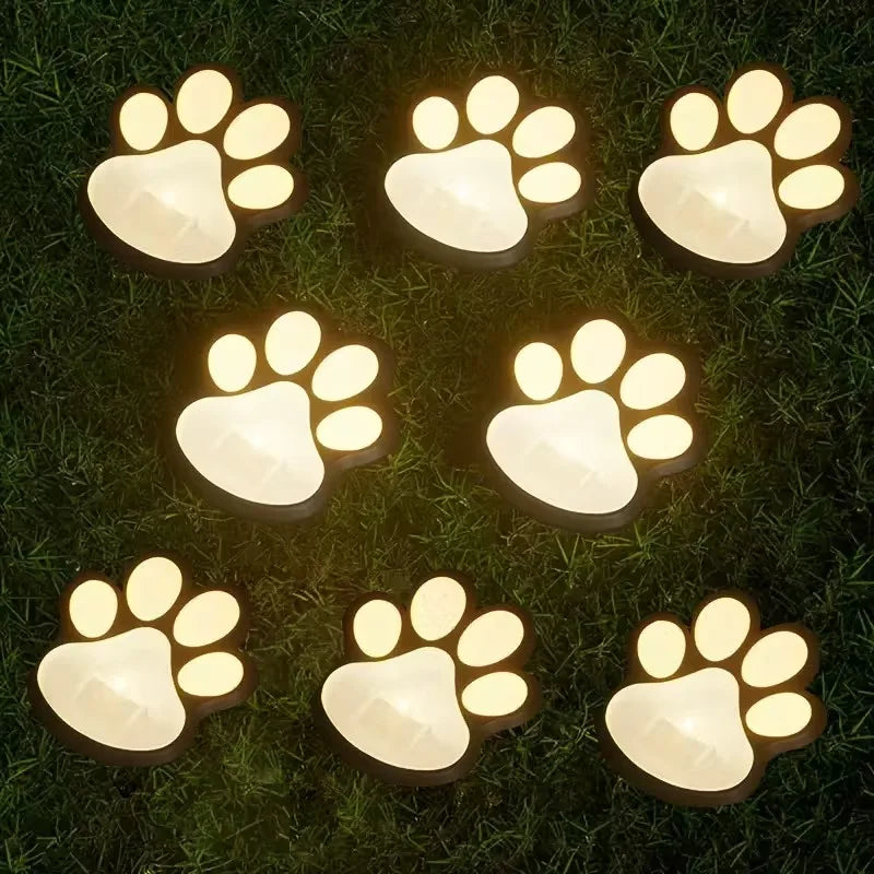 LED Solar Dierenpootafdruk Lampen – Waterdichte Buiten Tuinpad Verlichting (1–12 STUKS)