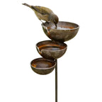 3-Tier Bee & Bird Water Station with Garden Stake – Decorative Outdoor Water Bowl for Bees, Butterflies & Birds