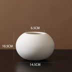 Minimalist Handmade Zen Ceramic Vase – Black & White Hand-Drawn Art for Living Room & Home Decor