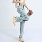 Female Light Blue High Waisted Jeans Pants
