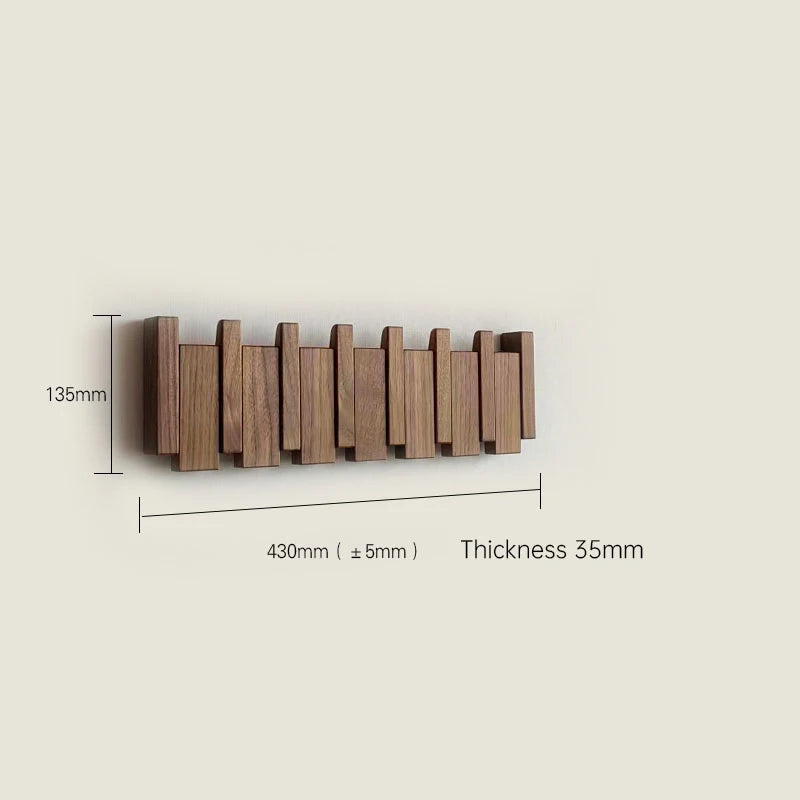 Kledinghaak van walnoothout, wandgemonteerd, verborgen decoratiehaak, opvouwbaar, voor slaapkamerkasten, houten wandplank, woondecoratie