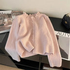Cardigan ample en tricot pour femme – Veste élégante boutonnée