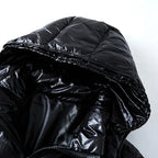 Glossy Short Down Jacket – Thickened Winter Hooded Coat for Men & Women