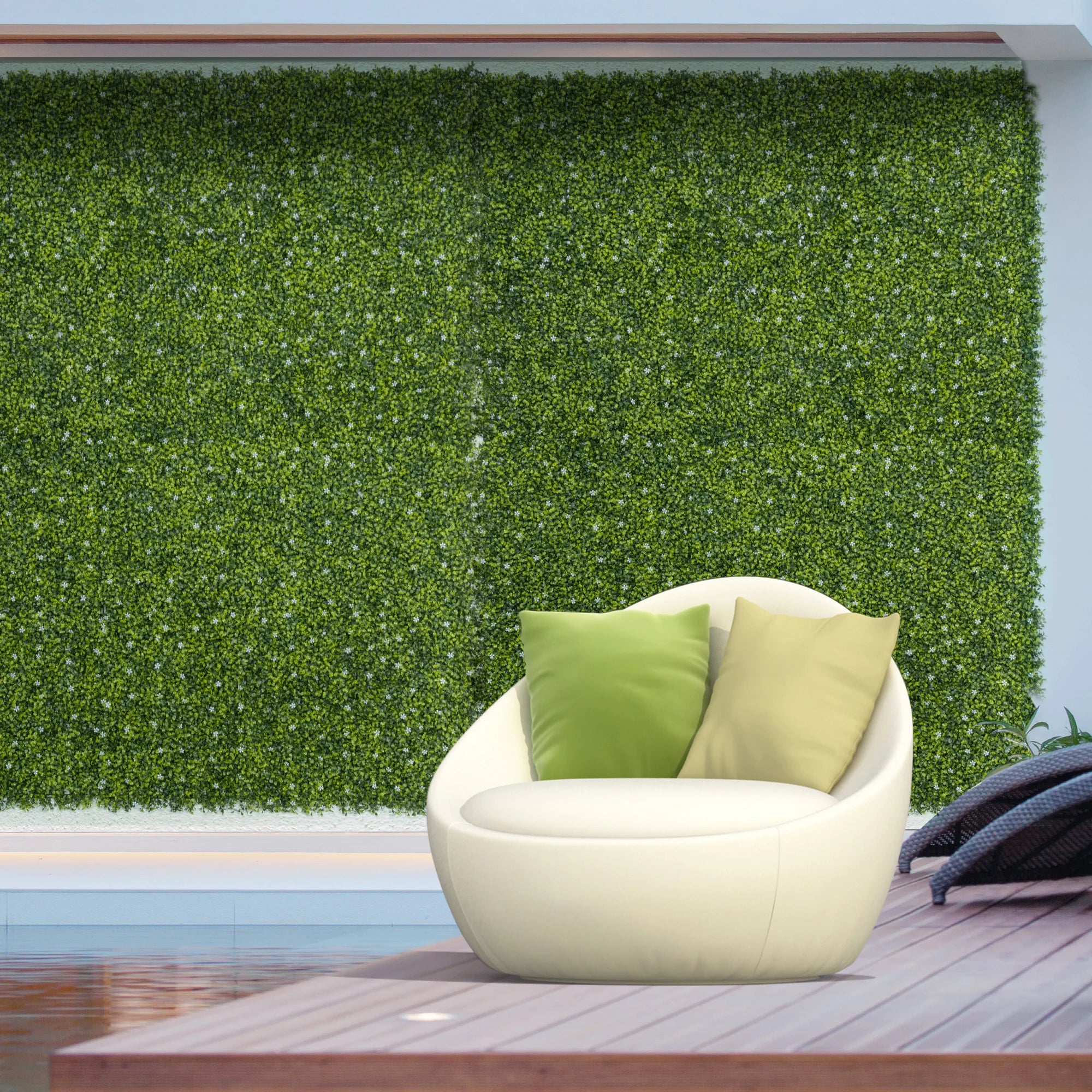Outsunny 12PCS Artificial Boxwood Wall Panels – 50×50cm Faux Grass Privacy Fence Screen