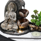 Tabletop Resin Water Fountain with LED Light – Indoor Zen Desk Decor Feature