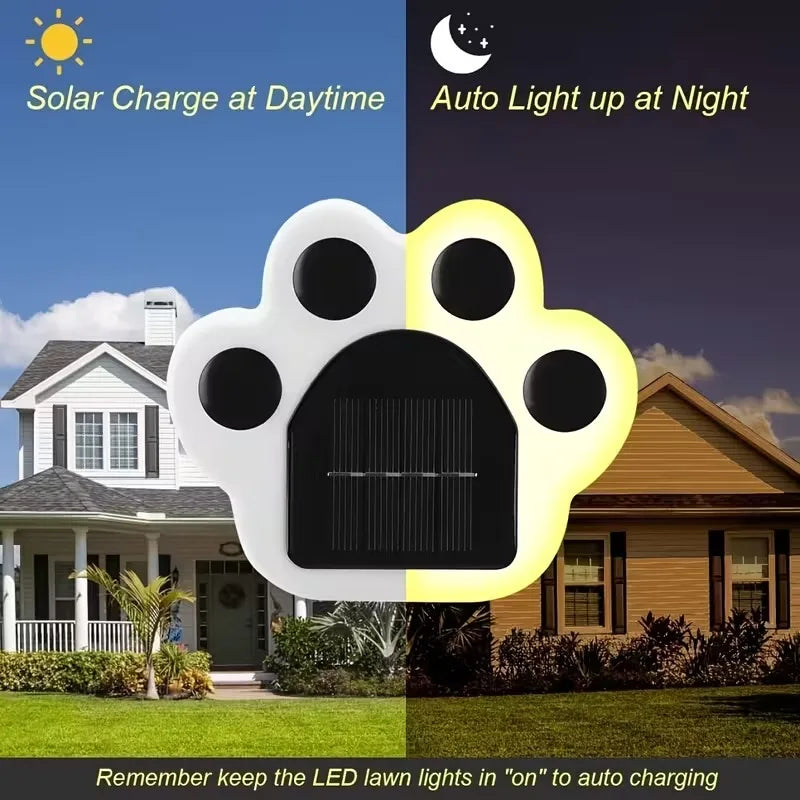 LED Solar Dierenpootafdruk Lampen – Waterdichte Buiten Tuinpad Verlichting (1–12 STUKS)