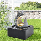 Tabletop Resin Water Fountain with LED Light – Indoor Zen Desk Decor Feature