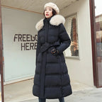 ZAROY Luxury Fur Hooded Parka – Women’s Long Winter Puffer Coat