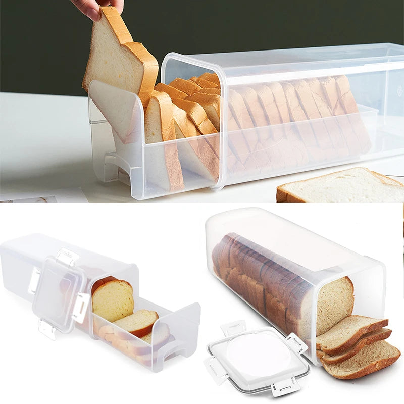 Clear Airtight Bread Box with Lid – Loaf & Sandwich Bread Storage Container