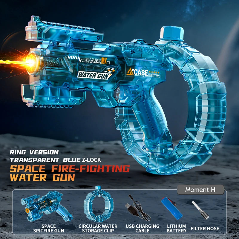 Electric Water Gun Automatic Continuous Firing – Long Range Water Blaster with Lights
