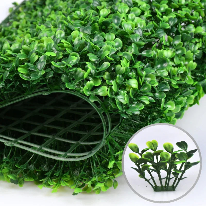 40X60cm 3D Artificial Green Plant Wall Panel – Realistic Grass Flower Wall Background Decor for Wedding, Garden & Outdoor Events