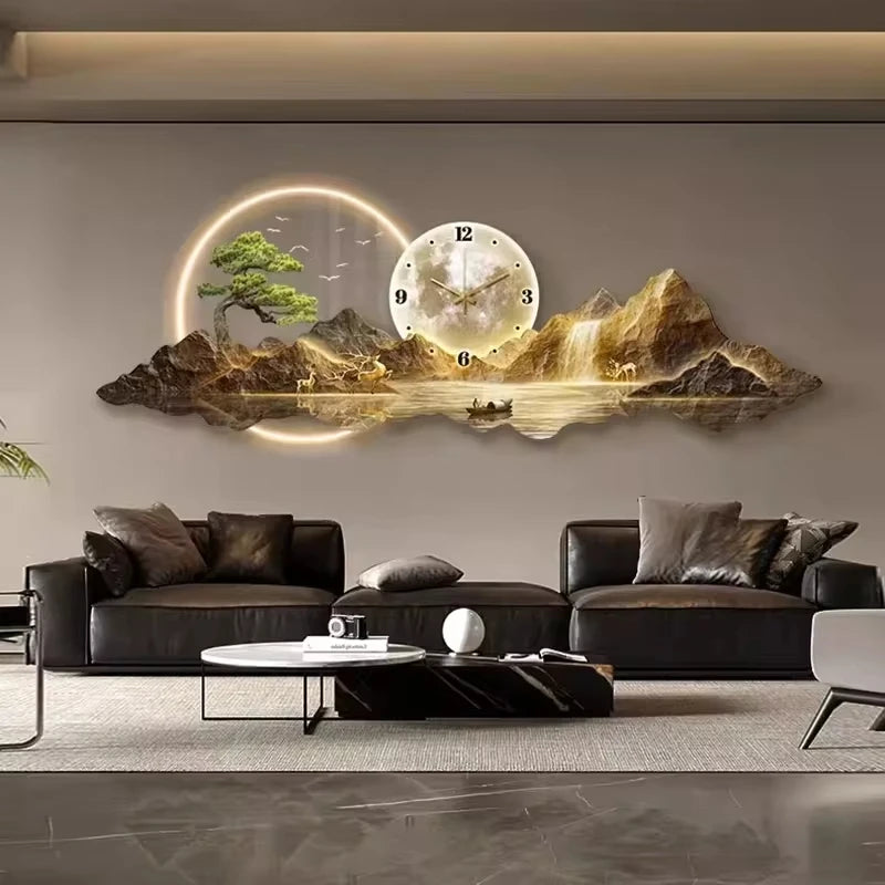 Luxury LED Wall Clock – Silent Nordic Design Minimalist Clock for Living Room & Home Decoration