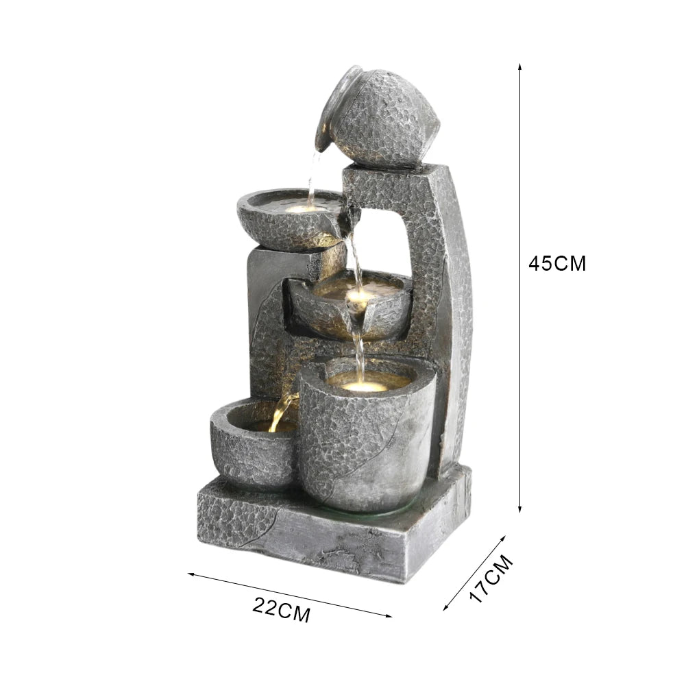 Cascade Solar Water Fountain – Outdoor Garden Patio Feature for Balcony Use