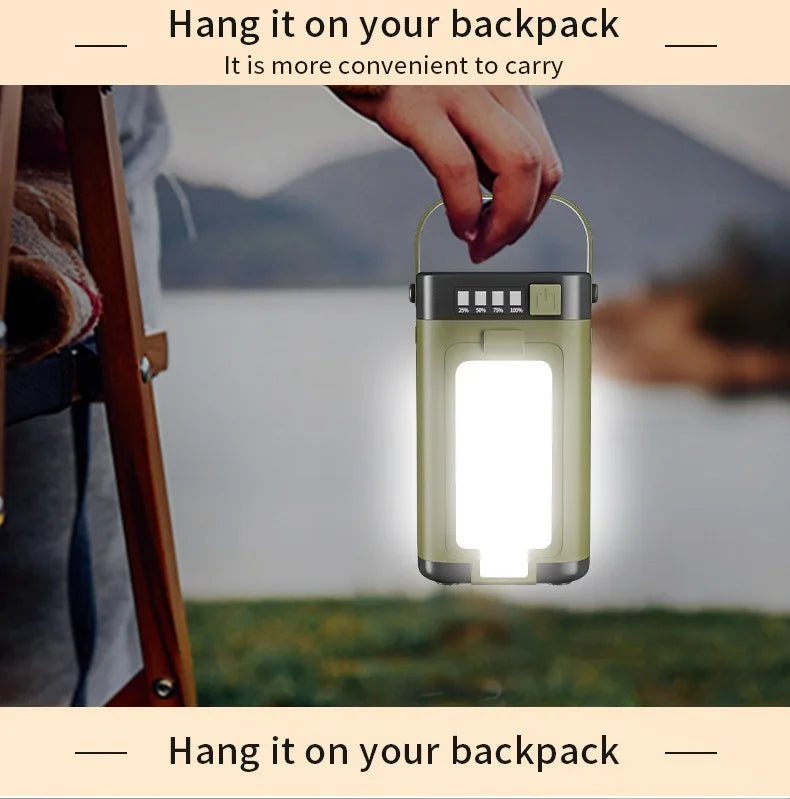 Multifunctional 4-Leaf Foldable Camping Lantern – Solar Rechargeable Outdoor Emergency Light