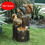 E2 Duck Solar Power Squirrel Resin Patio Fountain Garden Design With Led Light Garden Decoration Outdoor Simulation Decoration