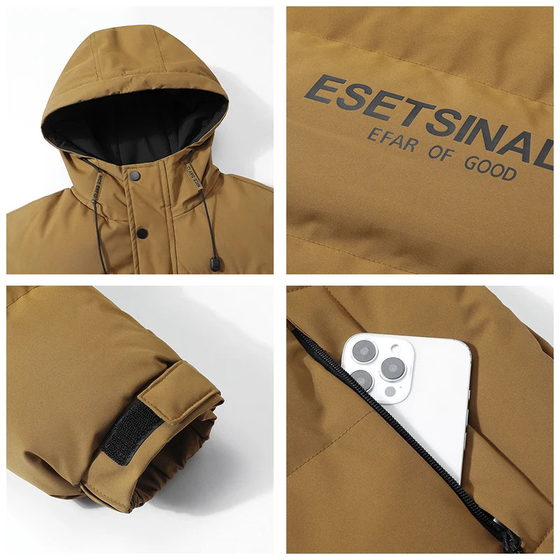 Winddichte Verdikte Parka met Capuchon voor Heren — Warm, Casual & Winterklaar