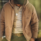 Maden Retro J141 Active Hooded Jacket – Cotton-Padded, Sherpa Fleece & Velvet Canvas