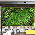 40X60cm 3D Artificial Green Plant Wall Panel – Realistic Grass Flower Wall Background Decor for Wedding, Garden & Outdoor Events
