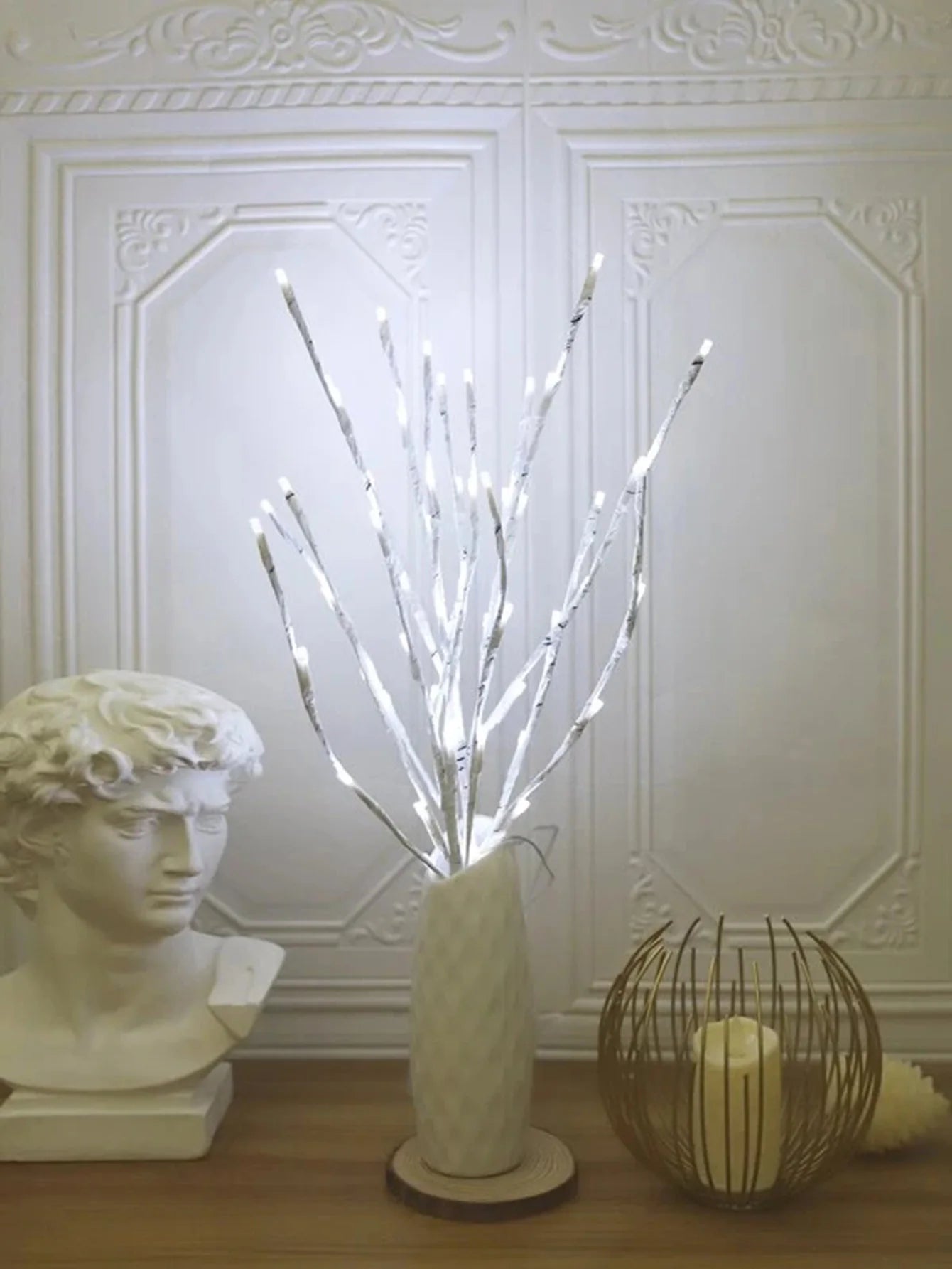 White Birch Branch LED Fairy Lights – 20 LED Battery Willow for Home & Outdoor