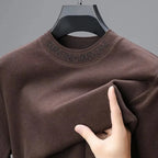 Light Luxury Brand Velvet Long Sleeve T-Shirt – Men’s Round Neck Top