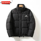 Men’s Winter Down Jacket – Thick Warm White Duck Down Puffer Coat with Hood, Windproof & Cold-Proof