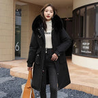 New Women’s Winter Parka – Fur Collar Hooded Mid-Length Coat with Removable Inner Liner
