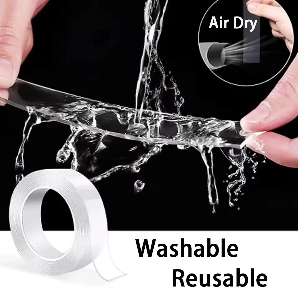 Nano Double-Sided Adhesive Tape – Extra Strong Reusable Waterproof Clear Mounting Tape
