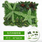 40X60cm 3D Artificial Green Plant Wall Panel – Realistic Grass Flower Wall Background Decor for Wedding, Garden & Outdoor Events