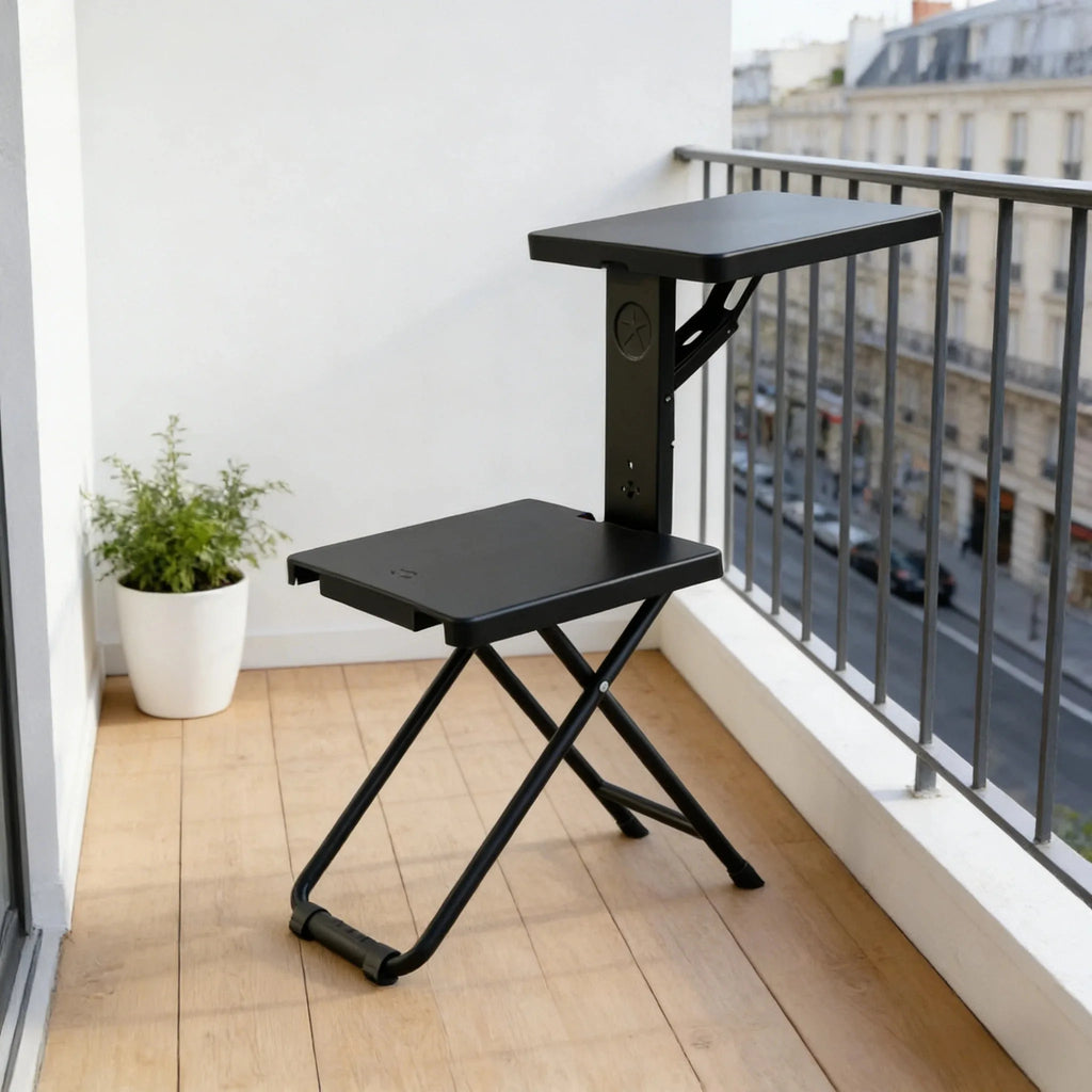 2-in-1 Foldable Seat with Side Table – Heavy Duty Portable Camping & Balcony Chair (150kg Capacity)