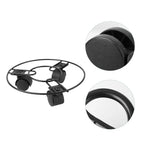 Flower Pot Tray Potted Plants Stand Round Rack Flowerpot Movable Shelf with Wheels Metal Rolling Coaster