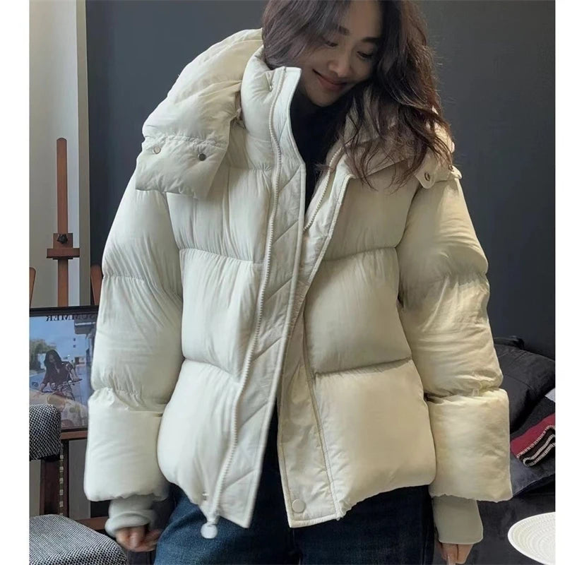 OKXGNZ Women’s Short Parka – Cropped Puffer Jacket with Hood
