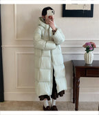 ZAROY Women's Winter Jacket – Cotton-Padded Hooded Long Puffer Coat