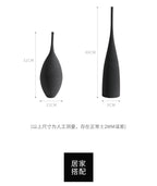 Minimalist Handmade Zen Ceramic Vase – Black & White Hand-Drawn Art for Living Room & Home Decor