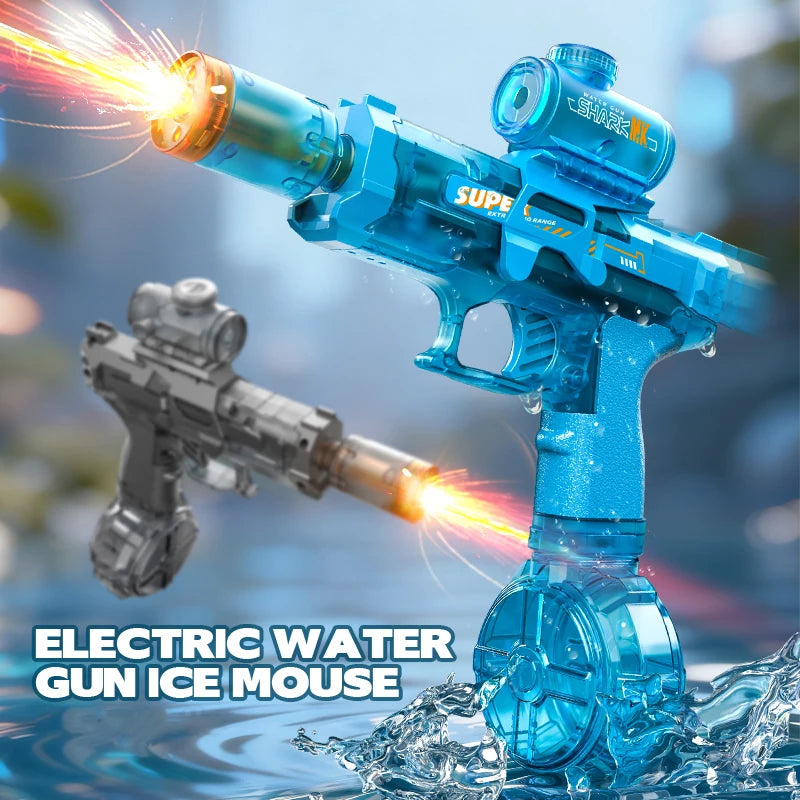 Electric Water Gun Automatic Continuous Firing – Long Range Water Blaster with Lights