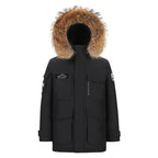 Men’s 90% White Duck Down Parka – Thick Warm Winter Coat with Detachable Fur Collar