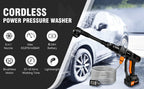 Cordless High Pressure Washer – Portable Car Washer with 2 21V Batteries & 6-in-1 Spray Nozzle