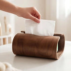 Natural Wooden Tissue Box Holder – Rustic Tissue Organizer for Home & Office