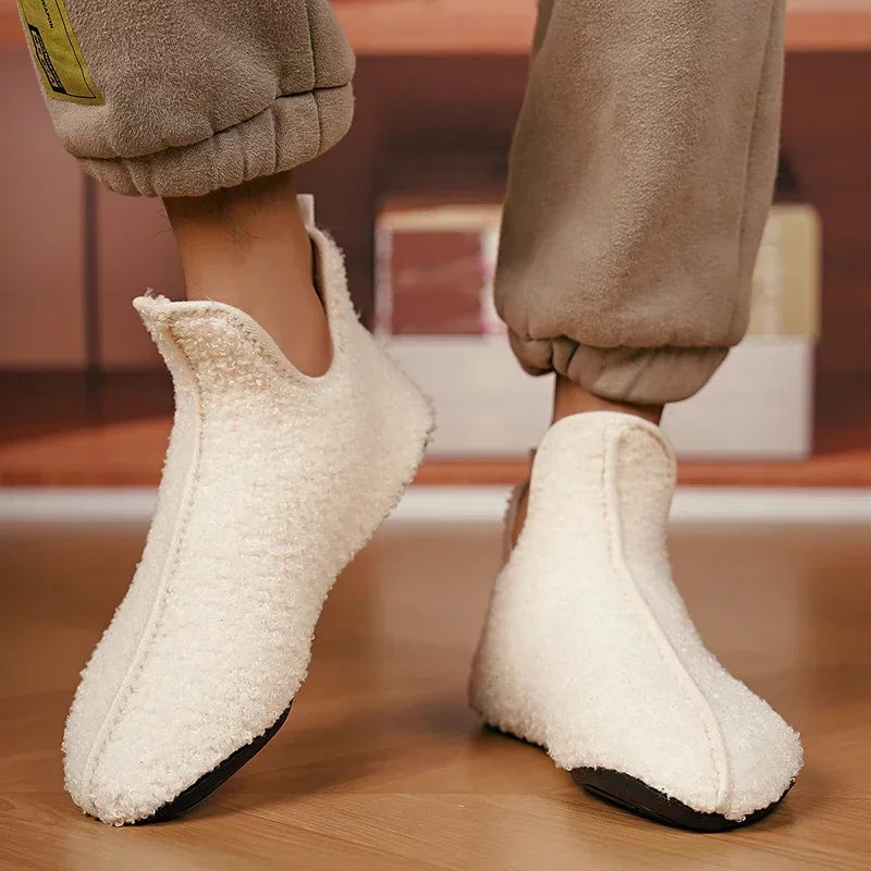 Men's Winter High-Top Plush Slippers – Warm, Lightweight & Non-Slip Indoor Outdoor Shoes